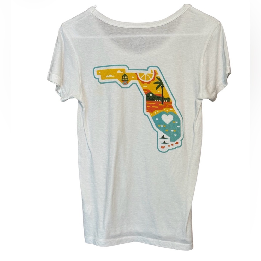 Legacy 92 Florida Graphic Tee Medium White Beach Vacation Casual T-Shirt - Picture 2 of 2